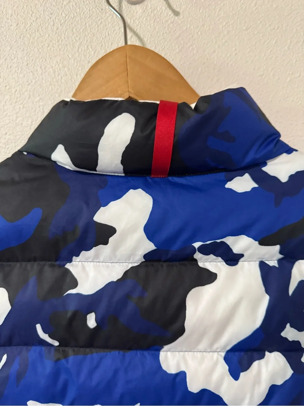 Polo Ralph Lauren Down Reveraible Vest Blue Camo/White Snap Embroidered Logo-L